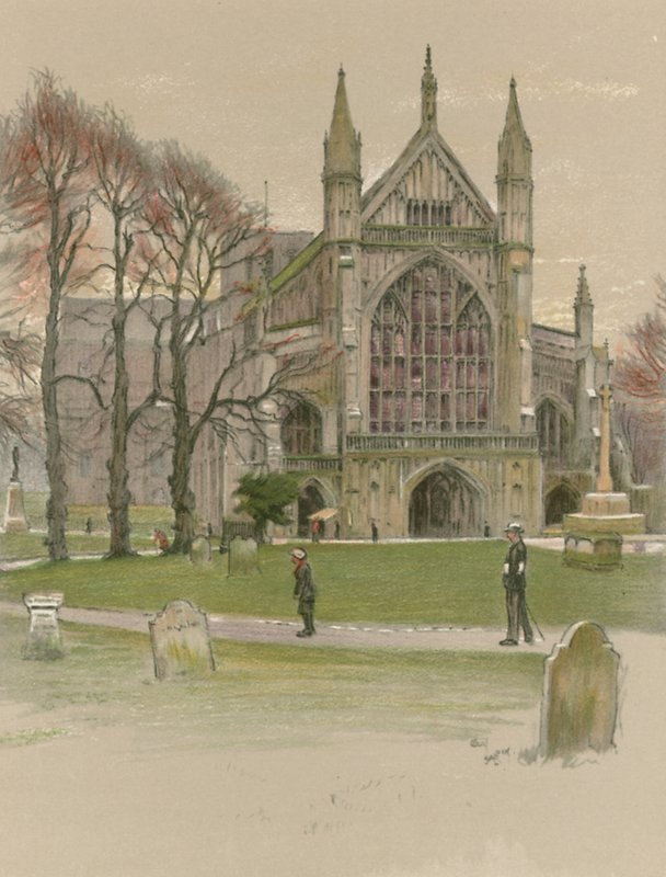 Winchester Cathedral by Cecil Charles Windsor Aldin
