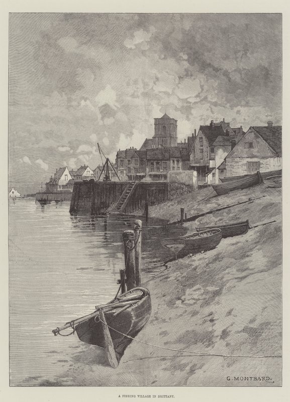 A Fishing Village in Brittany by Charles Auguste Loye