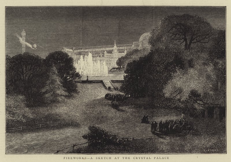 Fireworks, a Sketch at the Crystal Palace by Charles Auguste Loye