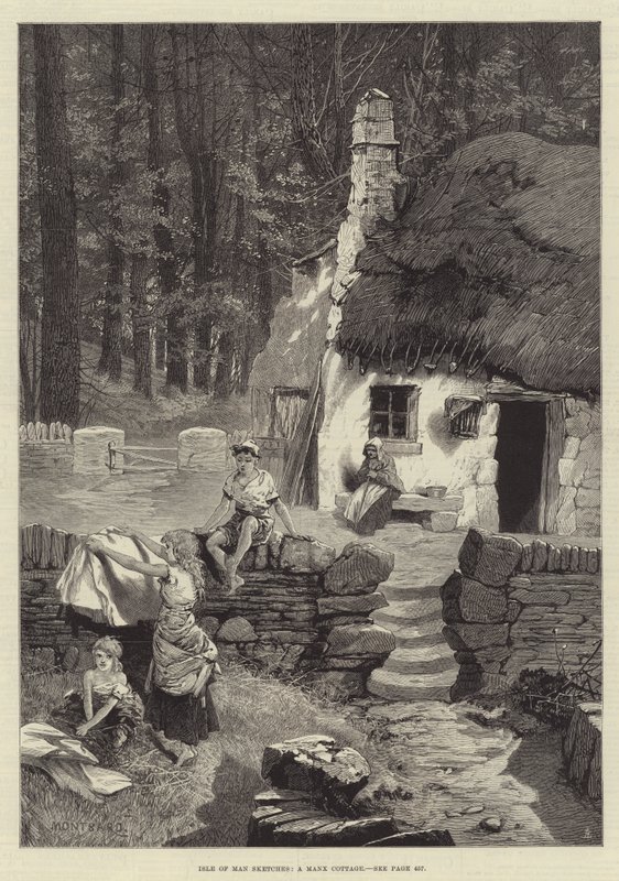 Isle of Man Sketches, a Manx Cottage by Charles Auguste Loye