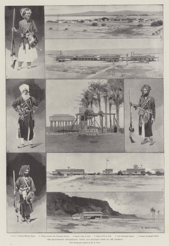 The Baluchistan Disturbance, Views and Military Types of the District by Charles Auguste Loye
