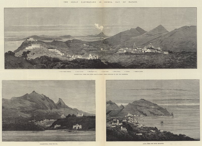The Great Earthquake in Ischia, Bay of Naples by Charles Auguste Loye