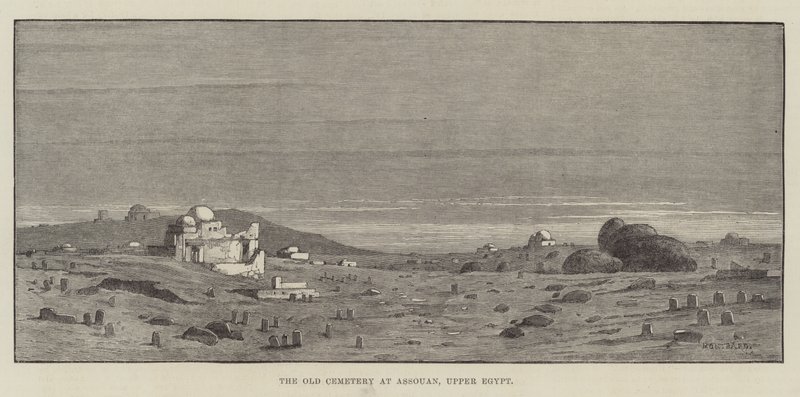 The Old Cemetery at Assouan, Upper Egypt by Charles Auguste Loye