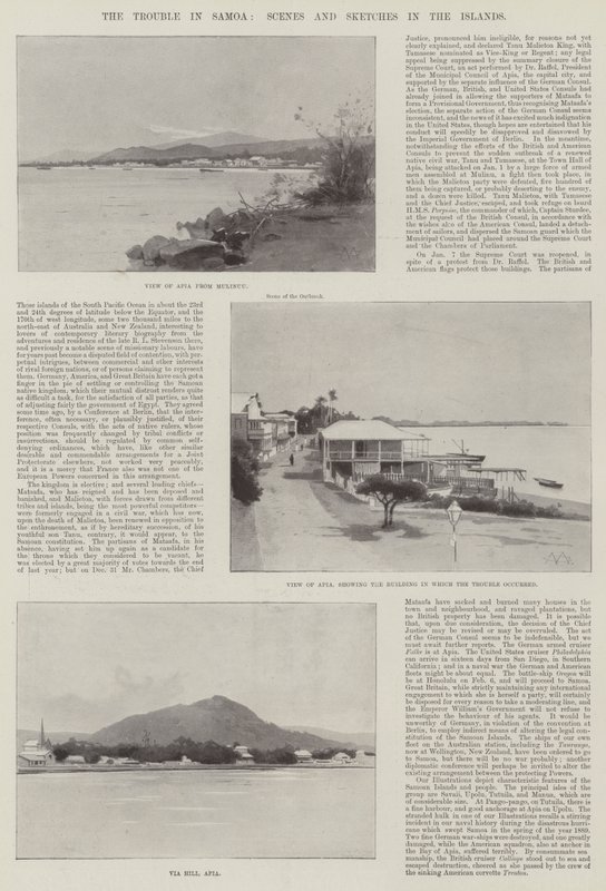 The Trouble in Samoa, Scenes and Sketches in the Islands by Charles Auguste Loye