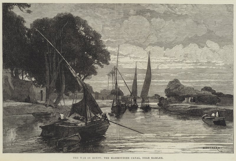 The War in Egypt, the Mahmoudieh Canal, near Ramleh by Charles Auguste Loye