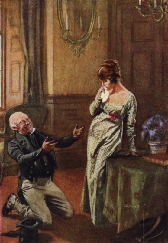 Old Sir Pitt proposes to Becky Sharp, and half her secret is disclosed by Charles Crombie