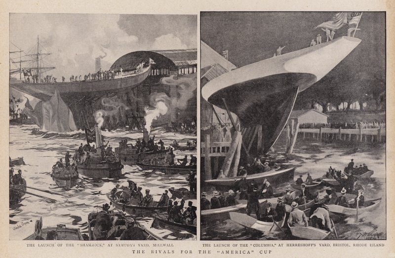The Rivals for the America Cup by Charles Edward Dixon