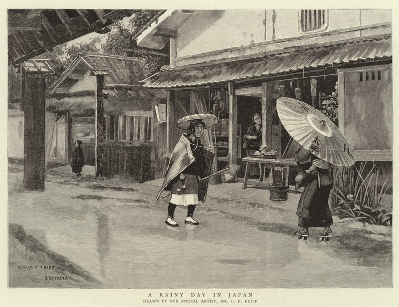 A Rainy Day in Japan by Charles Edwin Fripp