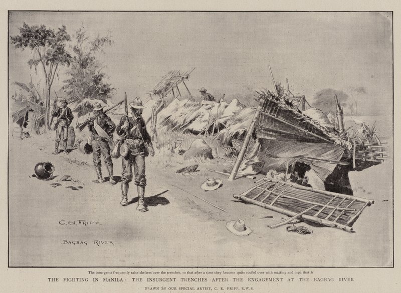 The Fighting in Manila, the Insurgent Trenches after the Engagement at the Bagbag River by Charles Edwin Fripp