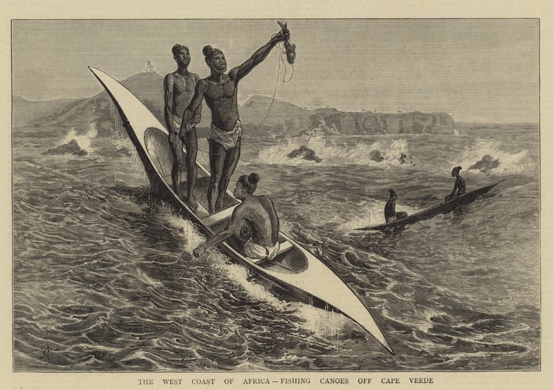 The West Coast of Africa, Fishing Canoes off Cape Verde by Charles Edwin Fripp