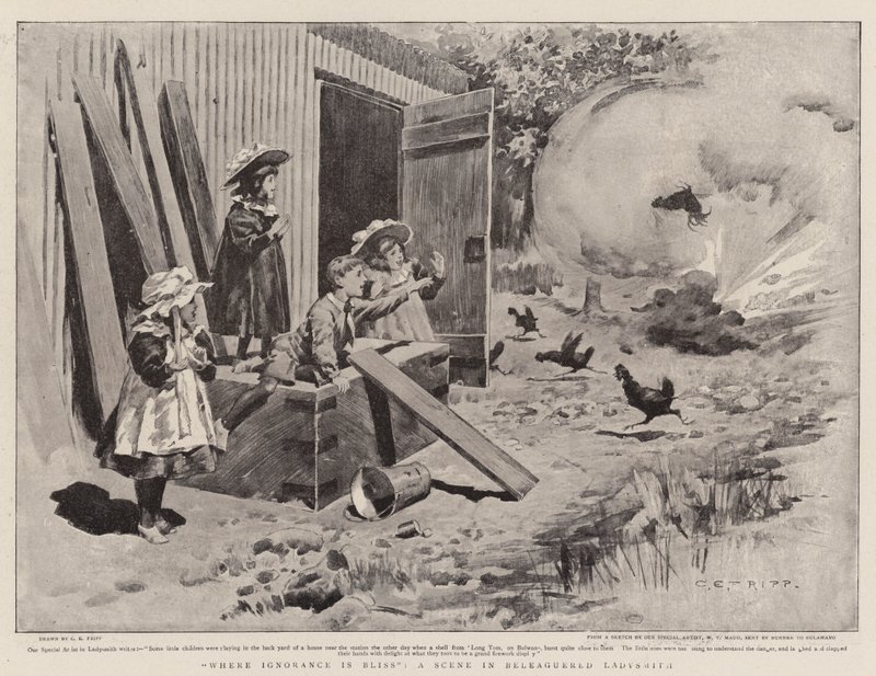 Where Ignorance is Bliss, a Scene in Beleaguered Ladysmith by Charles Edwin Fripp