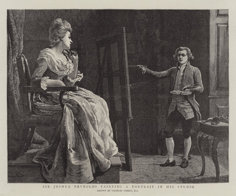 Sir Joshua Reynolds painting a Portrait in his Studio by Charles Green