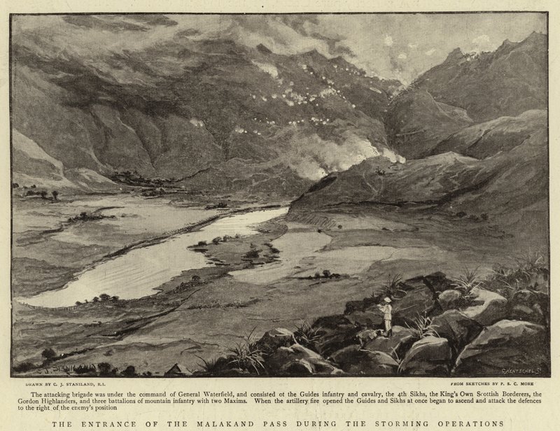 The Entrance of the Malakand Pass during the Storming Operations by Charles J. Staniland