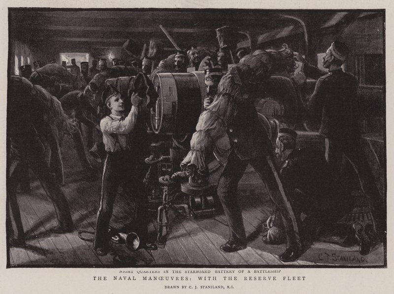 The Naval Manoeuvres, with the Reserve Fleet by Charles J. Staniland