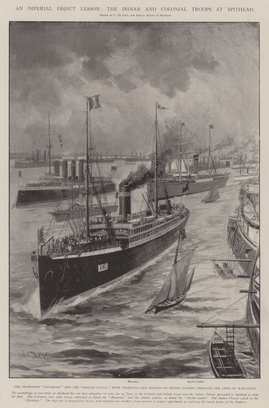 An Imperial Object Lesson, the Indian and Colonial Troops at Spithead by Charles John de Lacy