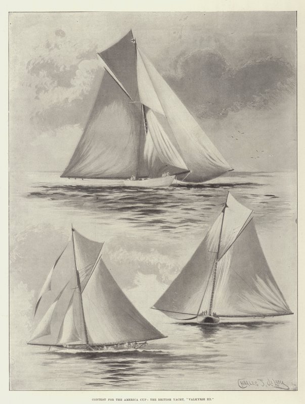 Contest for the America Cup, the British Yacht, Valkyrie III by Charles John de Lacy