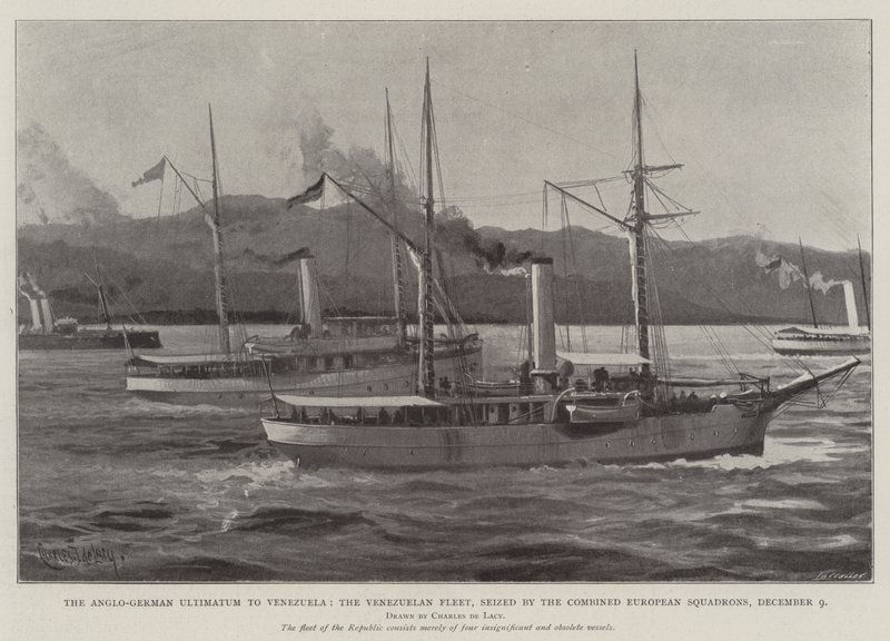 The Anglo-German Ultimatum to Venezuela, the Venezuelan Fleet Seized by the Combined European Squadrons, 9 December by Charles John de Lacy