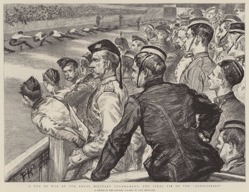 A Tug of War at the Royal Military Tournament, the final tie of the Auxiliaries by Charles Paul Renouard