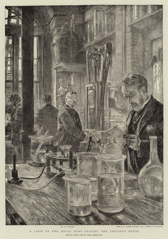 A Visit to the Royal Mint, Testing the Precious Metal by Charles Paul Renouard