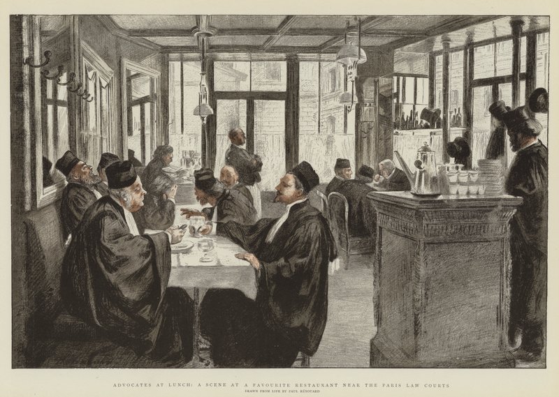 Advocates at Lunch, a Scene at a Favourite Restaurant near the Paris Law Courts by Charles Paul Renouard