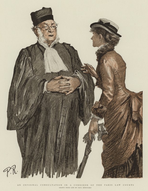 An Informal Consultation in a Corridor of the Paris Law Courts by Charles Paul Renouard