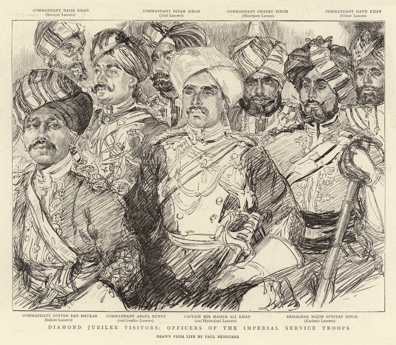 Diamond Jubilee Visitors, Officers of the Imperial Service Troops by Charles Paul Renouard