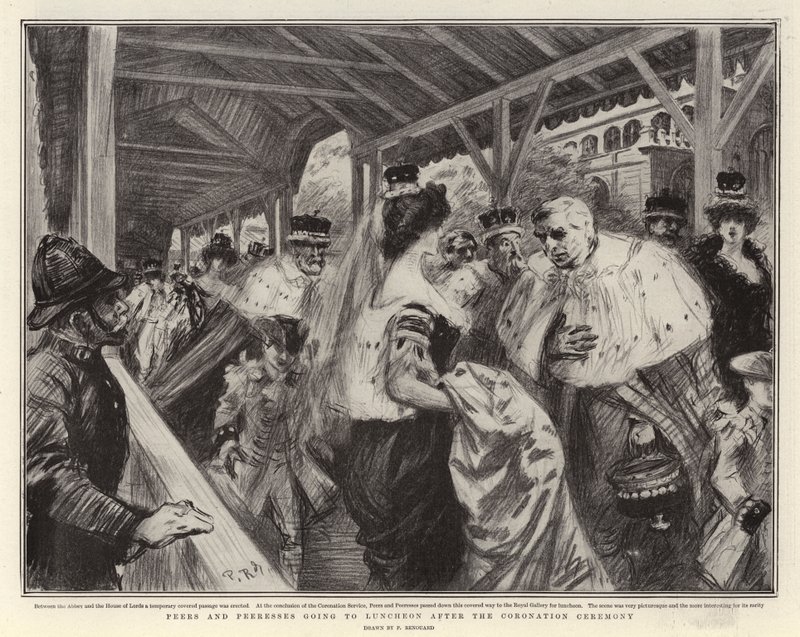 Peers and Peeresses going to Luncheon after the Coronation Ceremony by Charles Paul Renouard