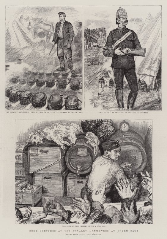 Some Sketches at the Cavalry Manoeuvres at Churn Camp by Charles Paul Renouard