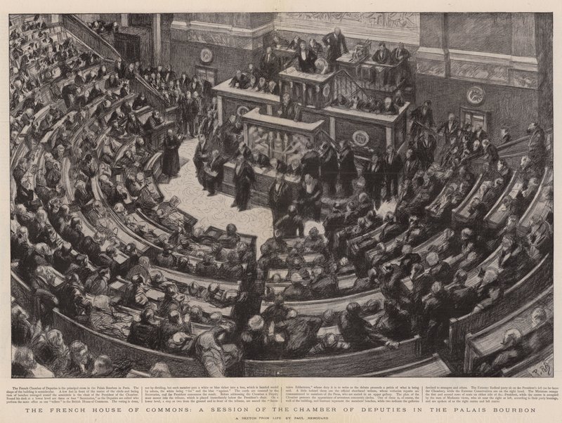 The French House of Commons, a Session of the Chamber of Deputies in the Palais Bourbon by Charles Paul Renouard