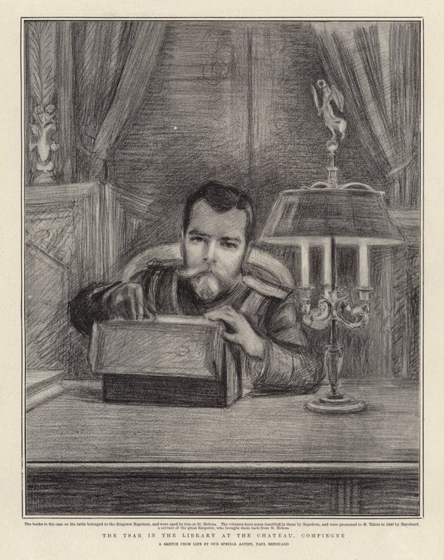 The Tsar in the Library at the Chateau, Compiegne by Charles Paul Renouard
