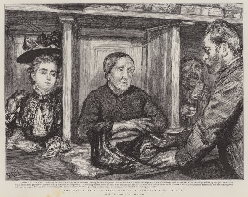 The seamy side of life, behind a pawnbroker