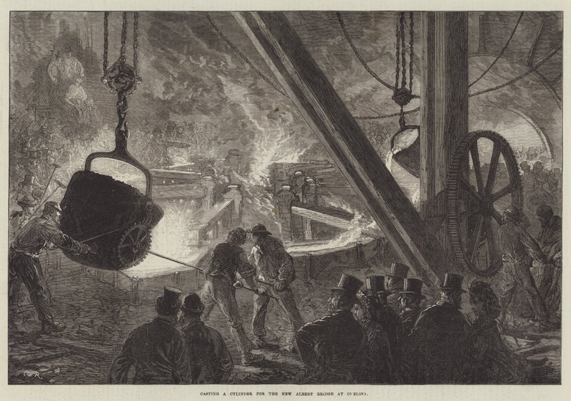 Casting a Cylinder for the New Albert Bridge at Chelsea by Sir John Charles Robinson