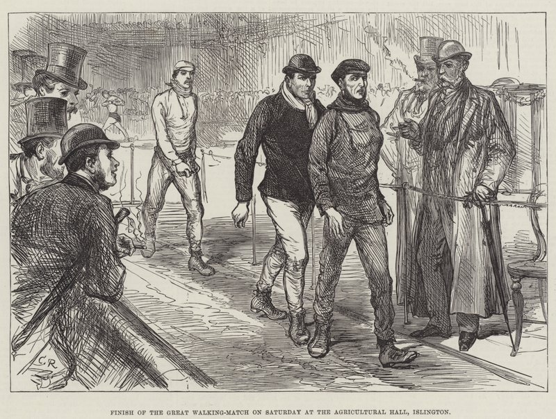 Finish of the Great Walking-Match on Saturday at the Agricultural Hall, Islington by Sir John Charles Robinson