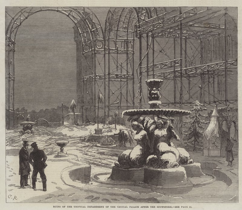 Ruins of the Tropical Department of the Crystal Palace after the Snowstorm by Sir John Charles Robinson
