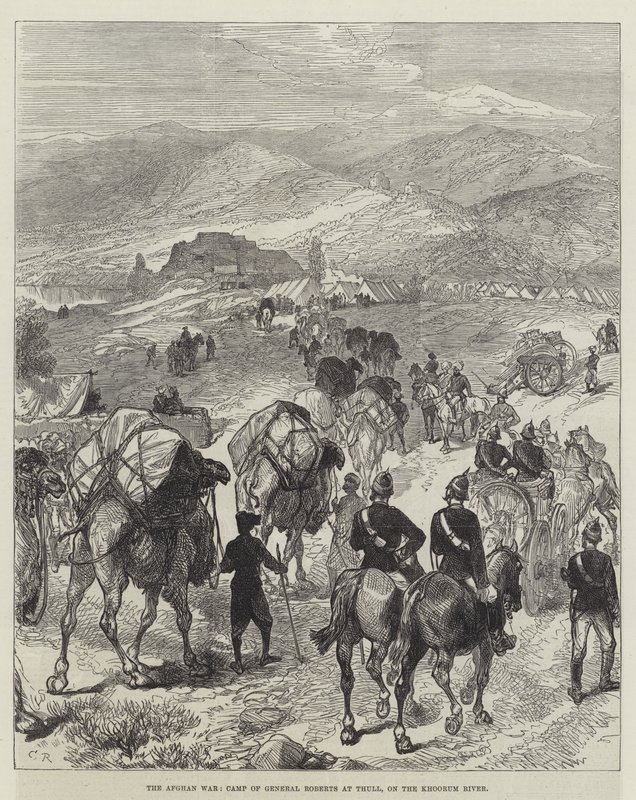 The Afghan War, Camp of General Roberts at Thull, on the Khoorum River by Sir John Charles Robinson
