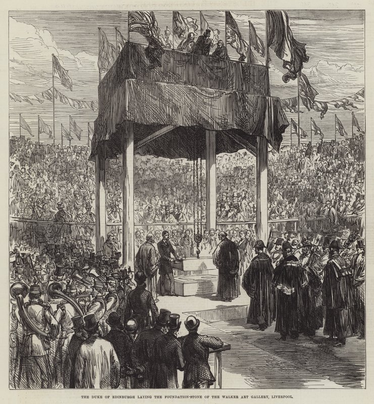 The Duke of Edinburgh laying the Foundation-Stone of the Walker Art Gallery, Liverpool by Sir John Charles Robinson