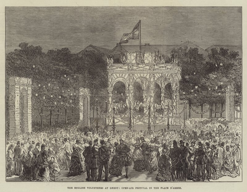 The English Volunteers at Ghent, Open-Air Festival in the Place d