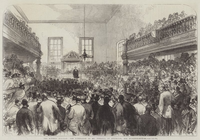 The General Election, the Nomination of Mr Disraeli, at Aylesbury, for Buckinghamshire by Sir John Charles Robinson