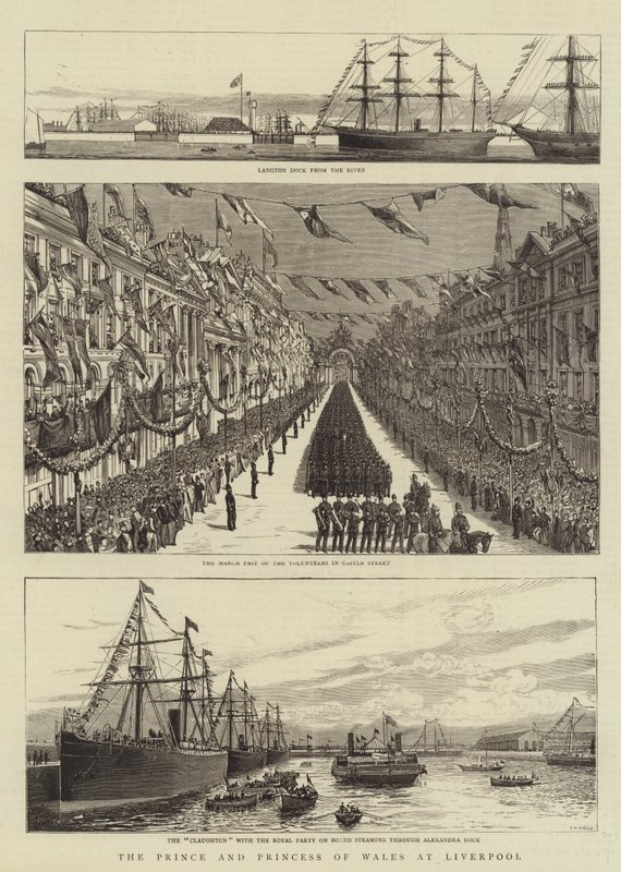 The Prince and Princess of Wales at Liverpool by Charles William Wyllie