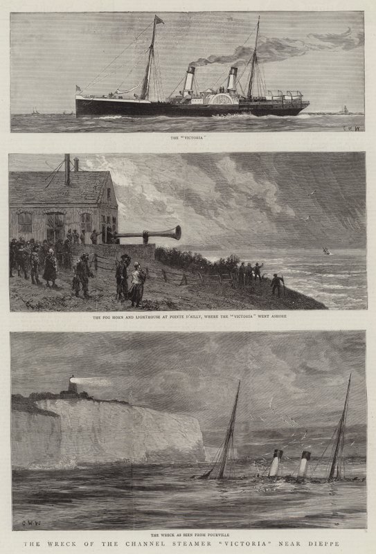 The Wreck of the Channel Steamer Victoria near Dieppe by Charles William Wyllie
