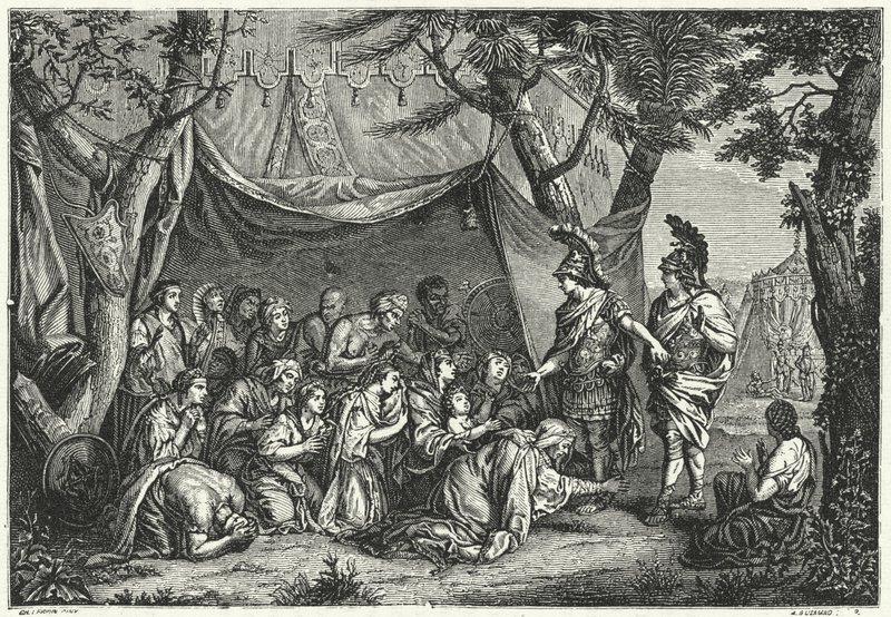 The Queens of Persia at the Feet of Alexander (engraving) by Charles (after) Le Brun