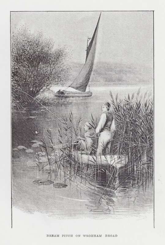 Fishing: Bream Pitch on Wroxham Broad by Charles (after) Whymper