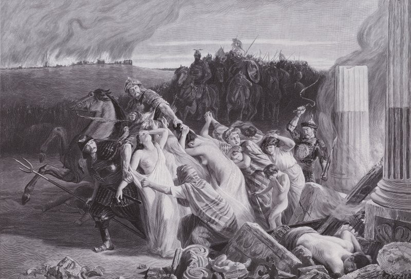 Gauls Abducted by the Huns by Charles Alexandre Coessin de la Fosse