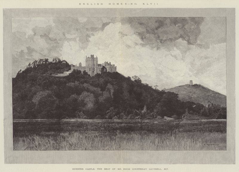 Dunster Castle, the Seat of Mr Hugh Courtenay Luttrell, MP by Charles Auguste Loye