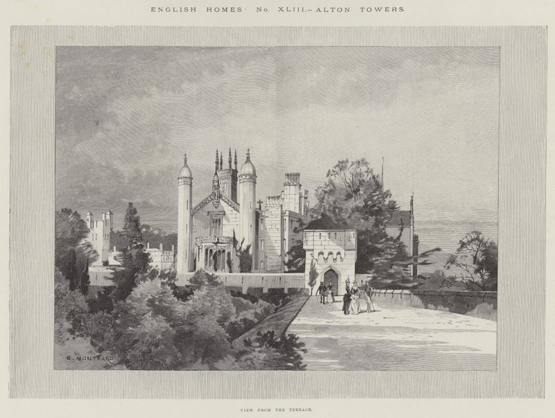 English Homes, Alton Towers, View from the Terrace by Charles Auguste Loye