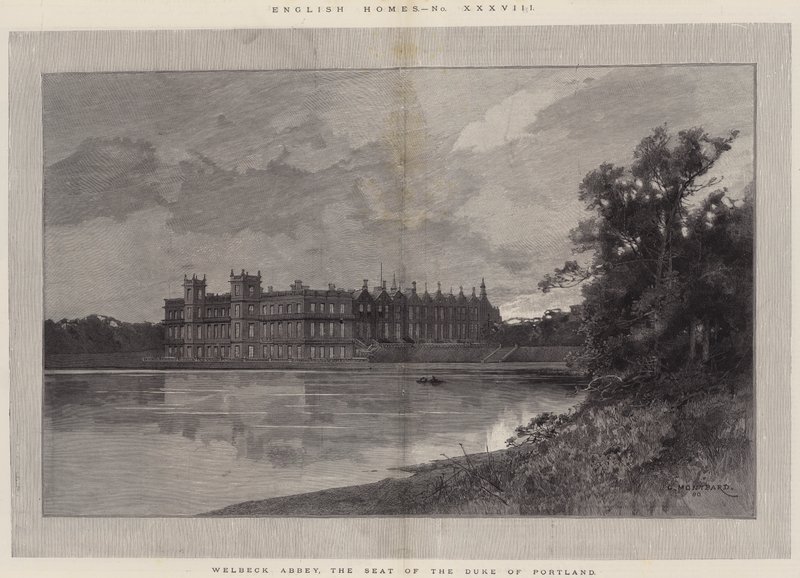 English Homes, Welbeck Abbey, the Seat of the Duke of Portland by Charles Auguste Loye