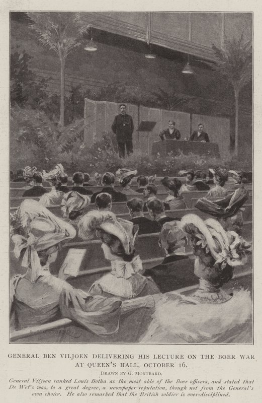 General Ben Viljoen Delivering His Lecture on the Boer War, at Queen