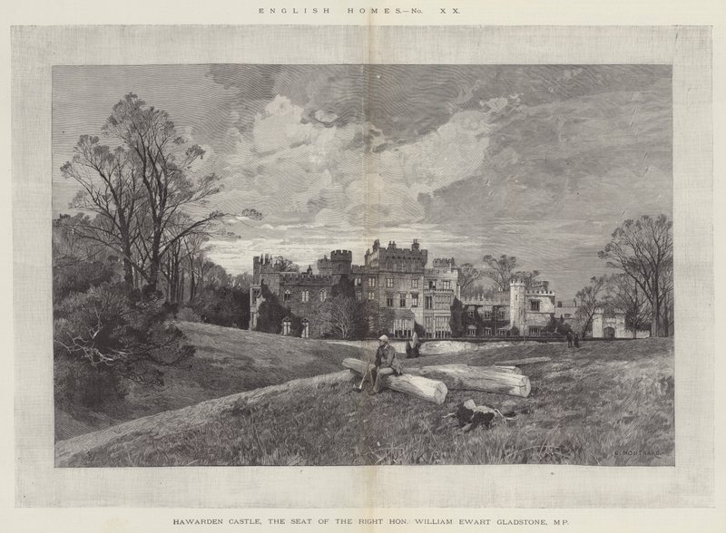 Hawarden Castle, the Seat of the Right Honourable William Ewart Gladstone, MP by Charles Auguste Loye