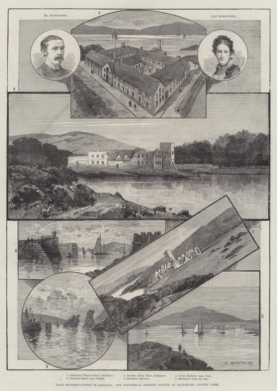 Lady Burdett-Coutts in Ireland, the Industrial Fishery School at Baltimore, County Cork by Charles Auguste Loye