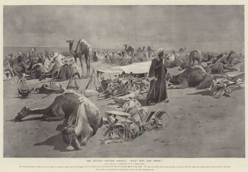 The Advance towards Dongola, Halt! Who Goes There by Charles Auguste Loye